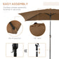 Outsunny Rectangle Patio Umbrella: 6.5x10ft Aluminum Tilt Garden Parasol Crank Coffee | The Comfy Couch Canada