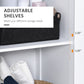 Kleankin Towering Elegance: White Tall Freestanding Bathroom Tower Cabinet, 3 Open Shelves for Storage | The Comfy Couch Canada
