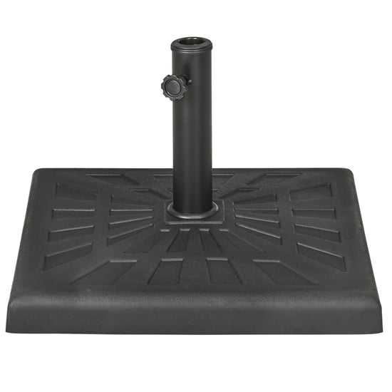 Outsunny 42 lb Heavy Duty Patio Umbrella Stand 20" Resin Square Market Holder for Outdoor Black | The Comfy Couch Canada