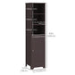 kleankin Freestanding Tall Bathroom Cabinet: Adjustable Shelves, Dark Brown Storage Solution | The Comfy Couch Canada
