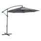 Outsunny 9.7ft Offset Patio UmbrellaCantilever Parasol with Crank Handle, 8 Ribs and Cross Base for Outdoor, Sun Shade, Cream | The Comfy Couch Canada