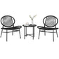 Outsunny Rattan Bistro Set, 3 Pieces Wicker Patio Furniture Set, Acapulco Chairs and Steel Table for Porch, Balcony, Black | The Comfy Couch Canada