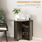 HOMCOM Extendable Dining Table, Collapsible Folding Table w/ 2-tier Shelves and Rolling Casters, Grey Wood Grain | The Comfy Couch Canada