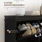 HOMCOM Shoe Storage Cabinet: Space-Saving Design with 4 Flip Drawers & Adjustable Shelves for 20 Pairs, Black | The Comfy Couch Canada