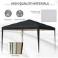 Outsunny 10 x 10ft Folding Pop Up Tent Outdoor Gazebo Canopy with Carrying Bag, Black | The Comfy Couch Canada