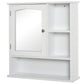 Kleankin White Wall Cabinet: Bathroom Medicine Storage with Mirrored Door & Adjustable Shelf for Tidy Organization | The Comfy Couch Canada