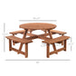 Outsunny Wooden Pub Bench 8-Person Round Picnic Table Outdoor Patio Furniture Durable | The Comfy Couch Canada