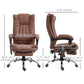 Vinsetto Vibration Massage Office Chair: 6-point Micro Fiber Recliner, Retractable Footrest, Brown.