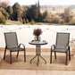 Outsunny 3 Pieces Bistro Set, Small Patio Furniture Set with Stackable Mesh Chairs, Glass Table for Garden, Balcony, Black | The Comfy Couch Canada