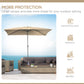 Outsunny Rectangle Patio Umbrella: 6.5x10ft Aluminum Tilt Outdoor Sunshade Canopy with Crank, Tan | The Comfy Couch Canada