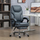 Vinsetto Heated Massage Office Chair: PU Leather, 6-Point Vibration, Recliner with Footrest, Grey | The Comfy Couch Canada