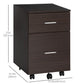 Vinsetto Rolling File Chest: 2 Drawers on Wheels for Legal/Letter Documents in Warm Brown Wood-Tone Home Office | The Comfy Couch Canada