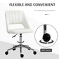 Vinsetto Mid Back Office Chair Velvet Fabric Swivel Scallop Shape Computer Desk Chair, Cream White | The Comfy Couch Canada