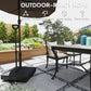 Outsunny Patio Umbrella Base with Adjustable Wheels and Handle, Outdoor Patio Umbrella Stand, Filled Up to 121lbs with Stand, 99lbs with Water for Garden Poolside, Black | The Comfy Couch Canada