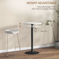 HOMCOM Adjustable Bar Table for 2, Round Pub Table with Steel Base for Home Bar, Small Dining Room, White Marble | The Comfy Couch Canada