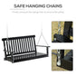 Outsunny 2-Seater Patio Swing Chair, Fir Wooden Porch Swing with Slatted Design, Hanging Chains for Outdoor, Garden, Black | The Comfy Couch Canada