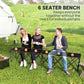 Outsunny Portable 6-Seater Folding Camping Chair, Team Bench Chair with Carry Bag for Soccer Football Team, No Assembly