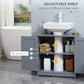 HOMCOM Pedestal Sink Bathroom Vanity Cabinet Under Sink Design 2 Doors Shelf Grey.