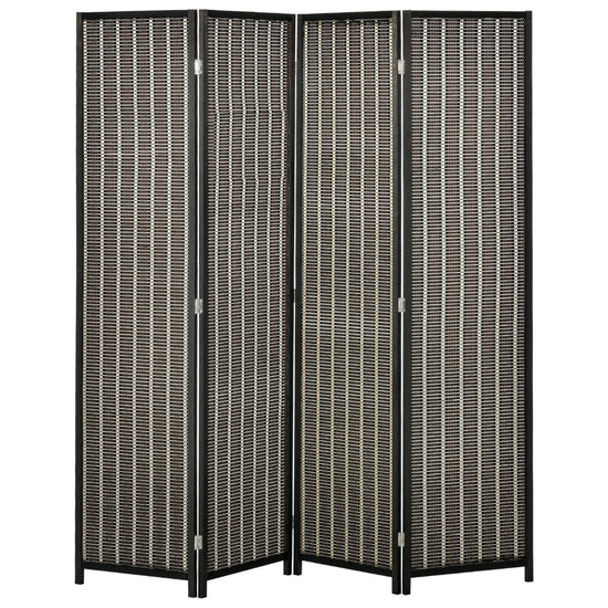 HOMCOM Bamboo Bliss: 4-Panel 6ft Tall Folding Bamboo Room Divider, Indoor Privacy Screen for Bedroom, Office, Brown Finish | The Comfy Couch Canada