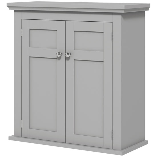kleankin Bathroom Bliss: Modern Wall Cabinet with Adjustable Shelves, 2 Doors for Laundry Room Storage | The Comfy Couch Canada