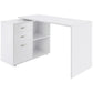 HOMCOM L-Shaped Desk Computer Corner with Storage Shelf Drawer White Home Office Workstation | The Comfy Couch Canada