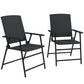 Outsunny 2PC Outdoor Wicker Dining Chairs Steel Frame Patio Furniture Black | The Comfy Couch Canada