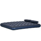 Outsunny Inflatable Twin Air Mattress Double Air Bed with Pillows Hand Pump Camping Guest Blue | The Comfy Couch Canada