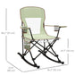 Outsunny Camping Folding Chair Portable Rocking Chair w/ Armrest Cup Holder Compact and Sturdy in a Bag for Outdoor Beach Picnic Green | The Comfy Couch Canada