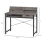 HOMCOM Grey Industrial Computer Desk with Drawer & Open Shelves - Stylish Writing Table with Hutch for Home Office.