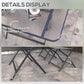 Outsunny Patio Dining Set 5 Pieces Foldable Table and Chairs Glass Top Rectangle Table Stackable Chairs Grey | The Comfy Couch Canada