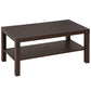 HOMCOM Walnut 2-Tier Coffee Table with Shelf: Rectangular Center Table for Living Room, Home Office Furniture | The Comfy Couch Canada