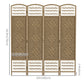 HOMCOM 4-Panel Folding Room Partition: Portable Privacy Screen, Wave Fiber Room Partition for Home Office, Natural | The Comfy Couch Canada
