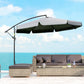 Outsunny Offset Patio Umbrella 11FT Cantilever Outdoor Umbrella with Easy Tilt Cross Base & 8 Ribs Dark Grey | The Comfy Couch Canada
