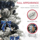 HOMCOM 6ft Prelit Artificial Christmas Tree with Blue Ornaments, Flocked Christmas Tree with LED Lights for Home Office | The Comfy Couch Canada