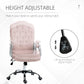 Vinsetto Chic Velvet Home Office Chair: Pink Button Tufted, Swivel Desk Chair, Adjustable Height, Tilt Function | The Comfy Couch Canada