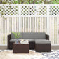 Outsunny 3-Piece Patio Dining Sets, Rattan Wicker with Glass Table & Plush Cushions for Garden & Backyard, Grey | The Comfy Couch Canada
