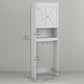 HOMCOM Over The Toilet Bathroom Cabinet Modern Above Toilet Storage Barn Doors Open Shelf White | The Comfy Couch Canada