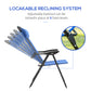 Outsunny Double Camping Chairs Foldable Reclining with Headrest Blue | The Comfy Couch Canada