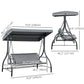 Outsunny Patio Swing Bed Convertible 3 Seater with Adjustable Canopy Cushions Dark Grey | The Comfy Couch Canada