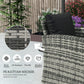 Outsunny 6 Piece Patio Furniture Set, Rattan Wicker Patio Sofa Set Sectional Outdoor Conversation Sofa Set Storage Table & Cushions, Black | The Comfy Couch Canada