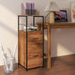 Vinsetto Rustic File Console: Vertical 2-Drawer Cabinet with Hanging Rails & Printer Stand for Office Document Organization, Brown Wood.