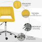 Vinsetto Mid Back Office Chair Velvet Fabric Swivel Scallop Shape Computer Desk Chair, Yellow | The Comfy Couch Canada