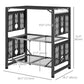 Outsunny Aluminum Folding Camping Kitchen Cook Station Carrying Bag 4 Side Tables 2 Shelves BBQ RV Picnic Black.