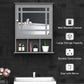 Kleankin Grey Wall Cabinet: Mounted Bathroom/Kitchen Storage with Mirrored Door & 3 Shelves for Space Efficiency | The Comfy Couch Canada