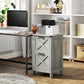 HOMCOM Vertical Filing Cabinet with 2 Drawers, Rustic Farmhouse Office Storage Cabinet for A4, Letter Size, Stone Grey | The Comfy Couch Canada