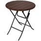 Outsunny Foldable Rattan Side Table Outdoor PE Wicker End Table ë?23.6" x 27.6" H Brown Patio Furniture | The Comfy Couch Canada
