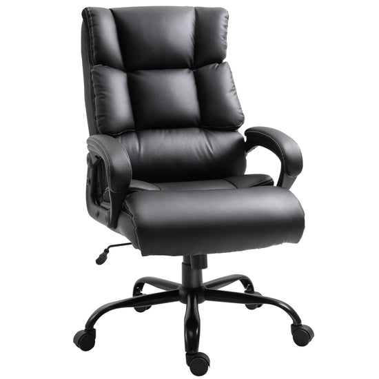 Vinsetto Ergonomic Office Chair Heavy Duty Tall Big Adjustable Height PU Leather Rocker Swivel Black | The Comfy Couch Canada