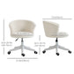 Vinsetto Armless Office Chair Fluffy Adjustable Height Swivel Mid Back White | The Comfy Couch Canada