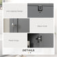 HOMCOM Freestanding Tall Bathroom Linen Cabinet Open Shelves Dual Doors Narrow Storage Unit Space Saving Furniture Grey | The Comfy Couch Canada