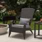 Outsunny Patio Wicker Adirondack Chair, Outdoor Rattan Muskoka Chair with Cushions for Patio, Garden, Backyard, Grey | The Comfy Couch Canada